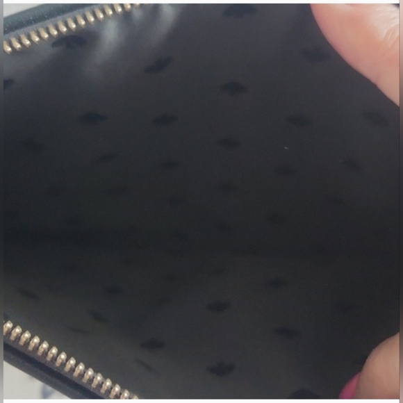 Kate Spade Mint and Forest Green Striped Pouch GUC - Picture 4 of 7